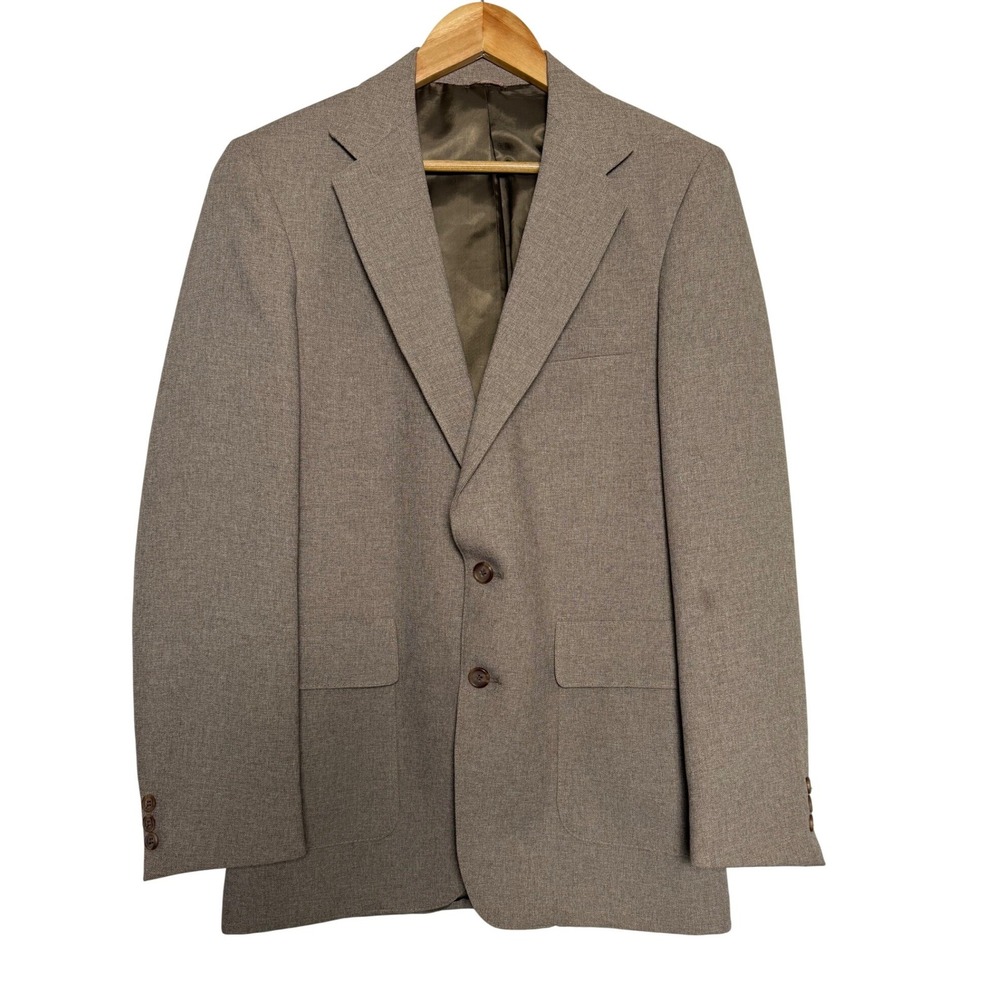 Levi's Blazer Mens 38L Action Suit Sta-Prest Brown Vintage EUC